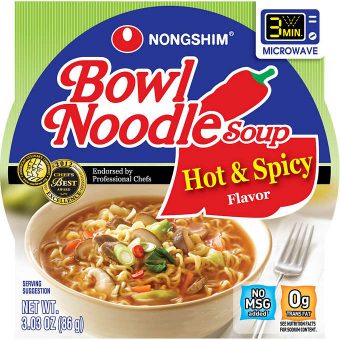 Nongshim Hot & Spicy Noodles (12 Pack)