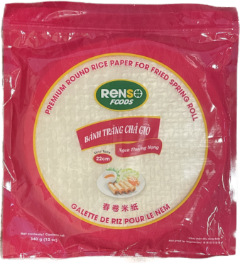 Renso Premium Round Rice Paper – 22cm (Spring Roll)